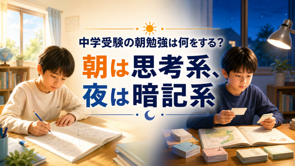 中学受験の朝勉強は何をする？朝は思考系、夜は暗記系がおすすめ