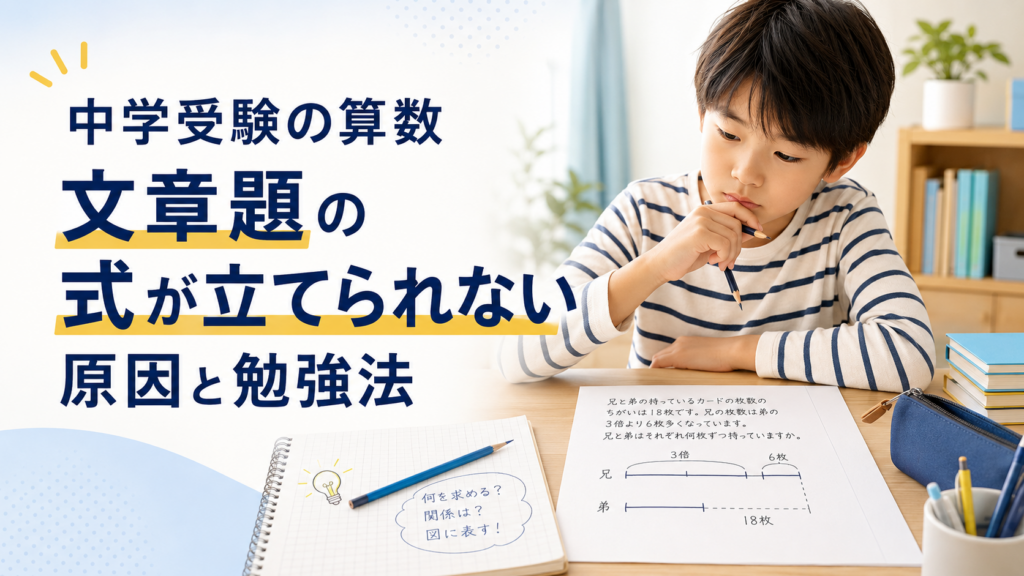 中学受験の算数で文章題の式が立てられない原因は？苦手を克服する7つの勉強法