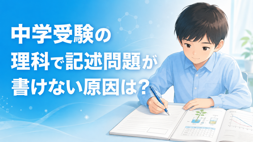 中学受験の理科で記述問題が書けない原因は？得点につながる答え方