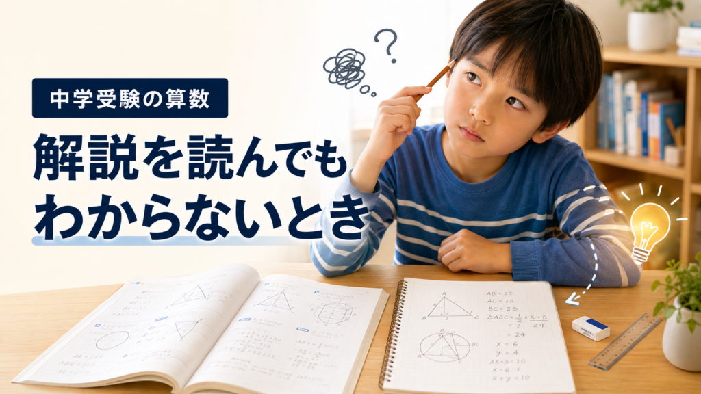 中学受験の算数で解説を読んでもわからない原因は？理解につなげる6つの方法