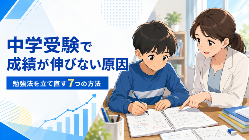 中学受験で成績が伸びない7つの原因｜勉強法を立て直す具体策