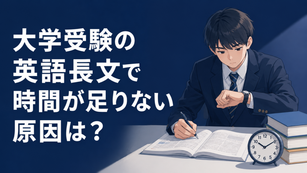 大学受験の英語長文で時間が足りない原因は？読む速度と正答率を上げる方法