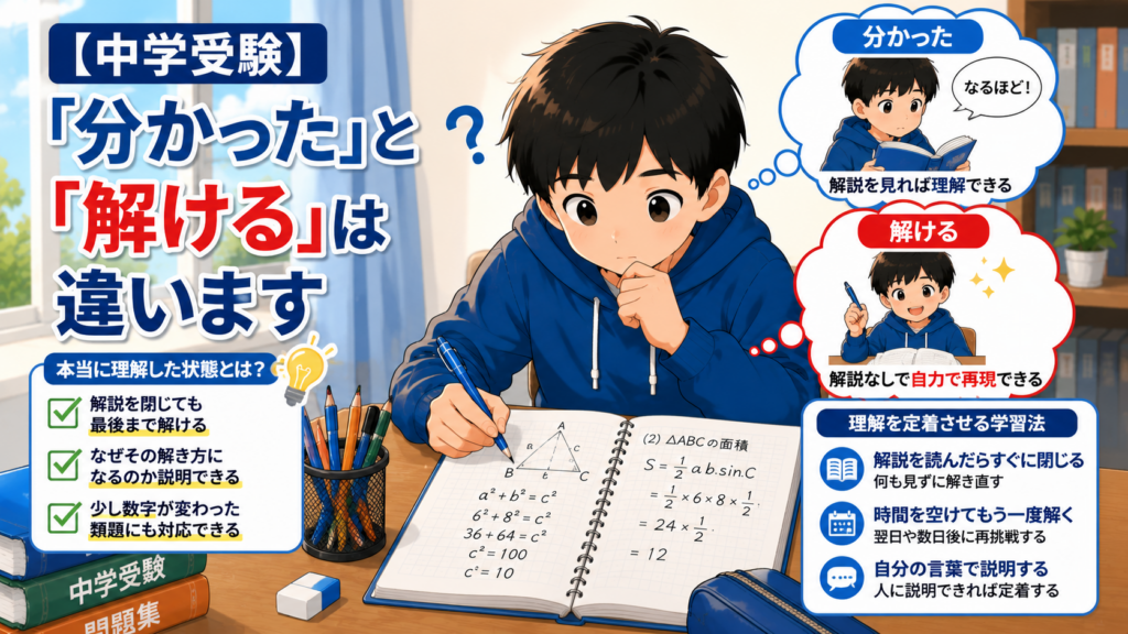 中学受験で算数の解説を読んでも解けない理由｜本当に理解するための勉強法