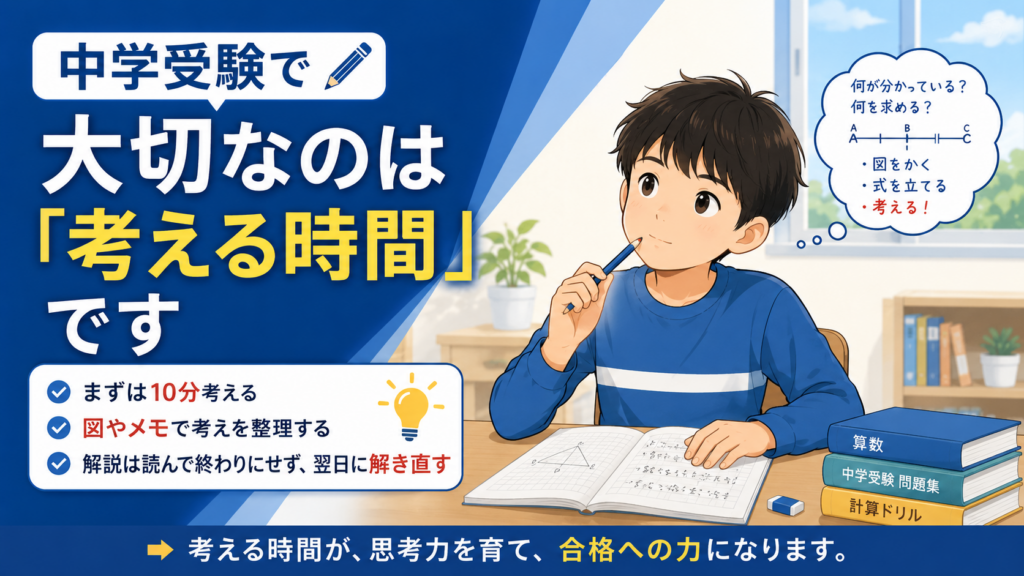 中学受験で算数の「考える時間」を増やす方法｜すぐに解説を見る子が伸びにくい理由