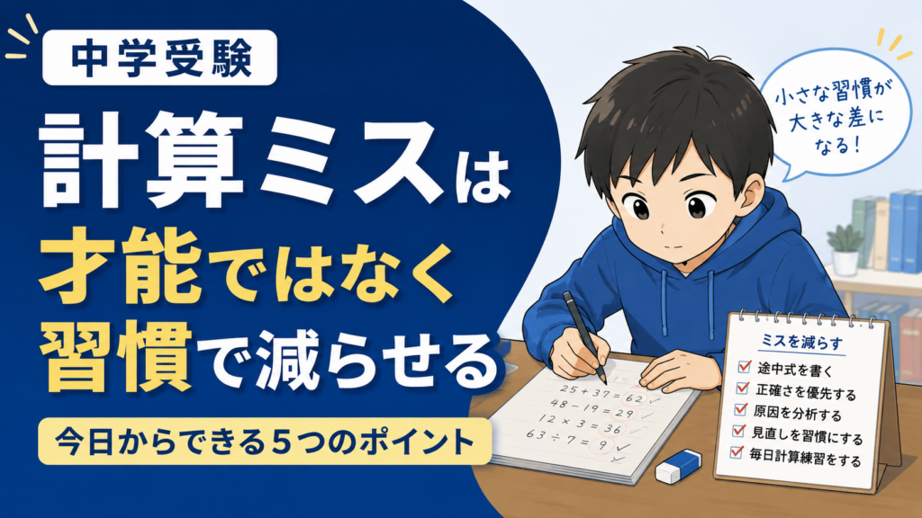 中学受験で算数の計算ミスを減らす方法｜ミスが多い子に共通する原因と対策