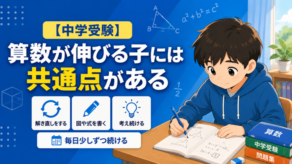 中学受験で算数の成績が伸びない子の共通点とは？伸びる子との違いを解説