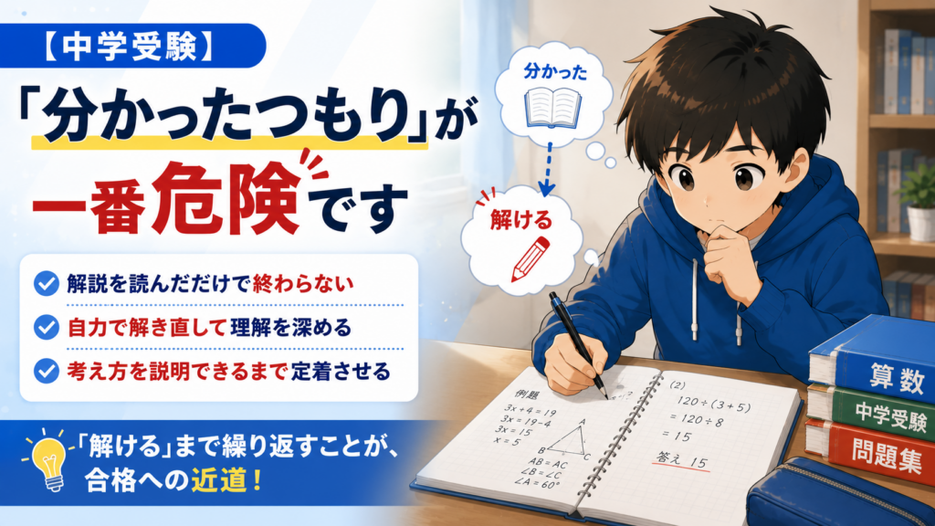 中学受験で算数の「分かったつもり」が危険な理由｜本当の理解につなげる勉強法