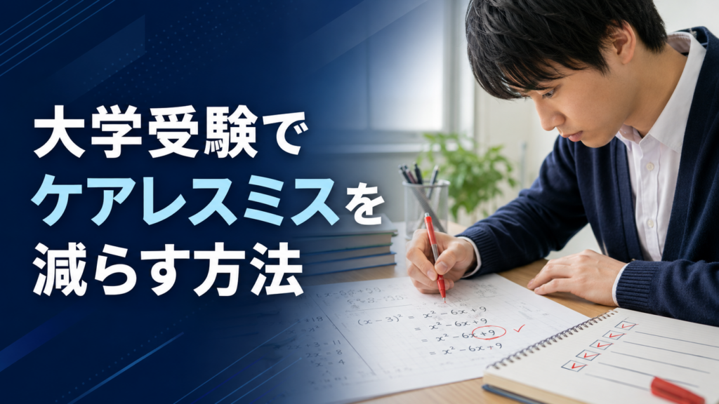 大学受験でケアレスミスを減らす方法｜原因別の対策と見直しのコツ