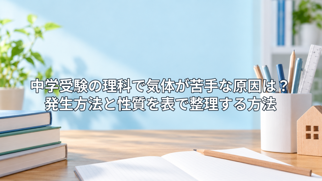 中学受験の理科で気体が苦手な原因は？発生方法と性質を表で整理する方法