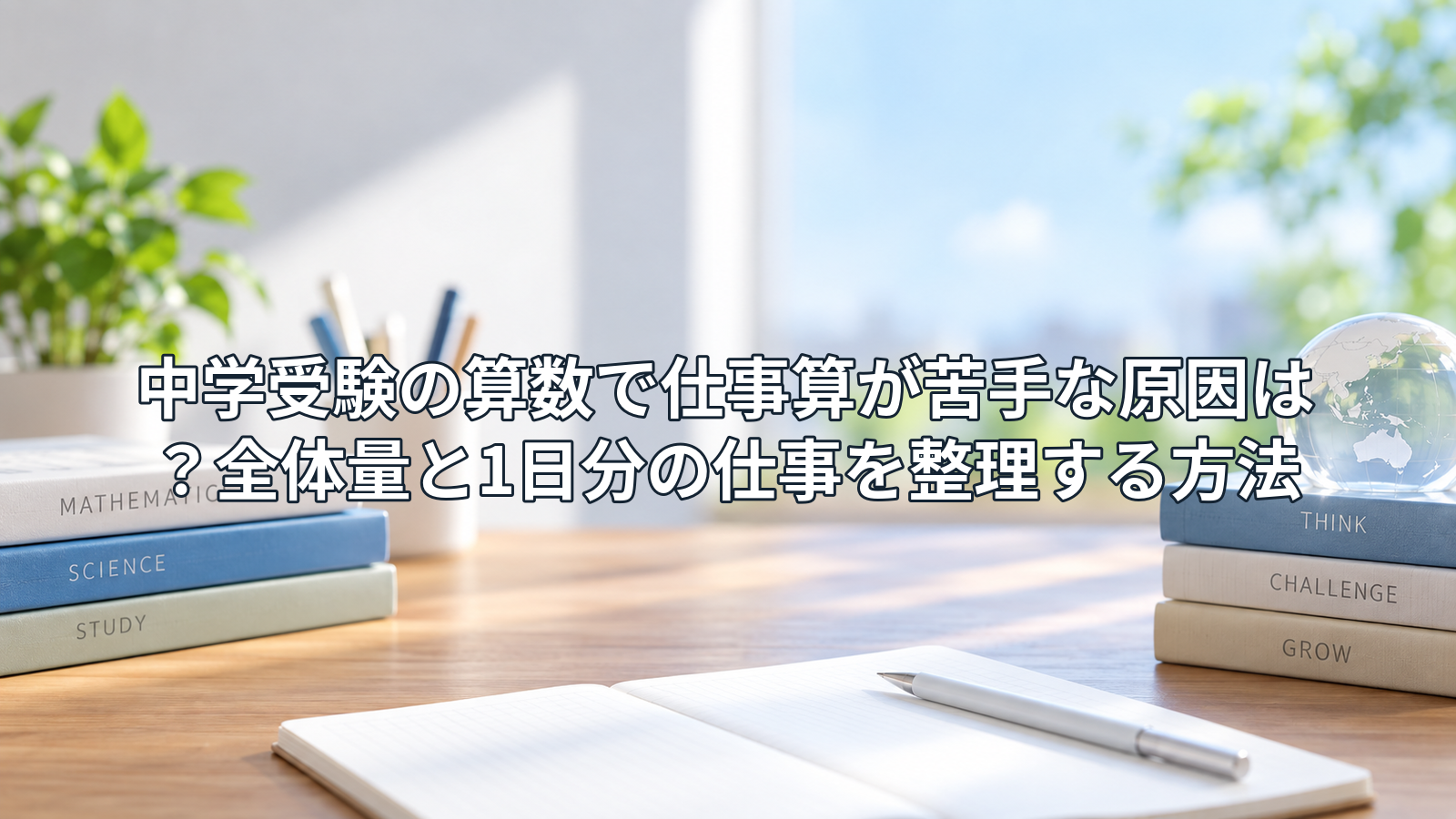 中学受験の算数で仕事算が苦手な原因は？全体量と1日分の仕事を整理する方法